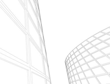 Mimari sanat konseptinde soyut çizgiler, minimum geometrik şekiller. 