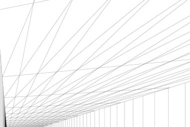 Mimari sanat konseptinde soyut çizgiler, minimum geometrik şekiller. 