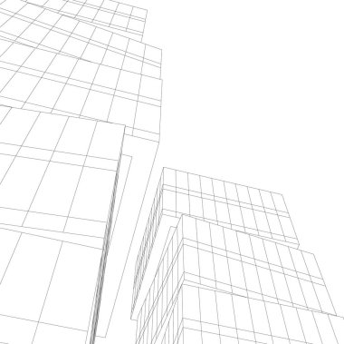 Mimari sanat konseptinde soyut çizgiler, minimum geometrik şekiller. 