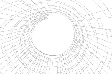 Mimari sanat konseptinde soyut çizgiler, minimum geometrik şekiller.