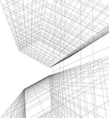 Mimari sanat konseptinde soyut çizgiler, minimum geometrik şekiller. 