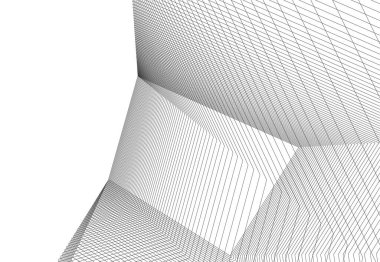 Mimari sanat konseptinde soyut çizgiler, minimum geometrik şekiller.