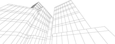 Mimari sanat konseptinde soyut çizgiler, minimum geometrik şekiller. 