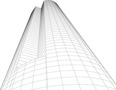 Mimari sanat konseptinde soyut çizgiler, minimum geometrik şekiller. 