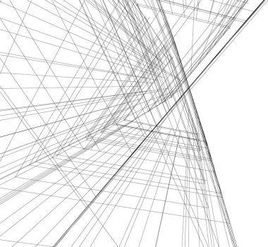 Mimari sanat konseptinde soyut çizgiler, minimum geometrik şekiller. 