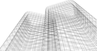 Mimari sanat konseptinde soyut çizgiler, minimum geometrik şekiller.