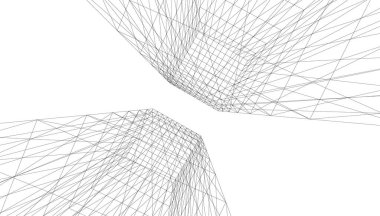 Mimari sanat konseptinde soyut çizgiler, minimum geometrik şekiller. 