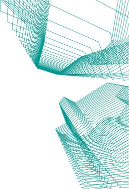 Mimari sanat konseptinde soyut çizgiler, minimum geometrik şekiller. 