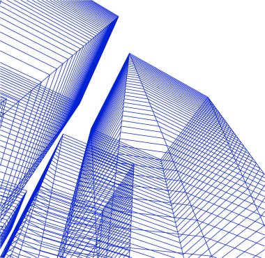 Mimari sanat konseptinde soyut çizgiler, minimum geometrik şekiller. 