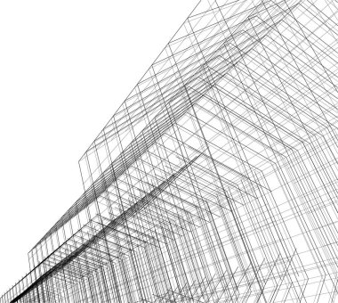 Mimari sanat konseptinde soyut çizgiler, minimum geometrik şekiller.