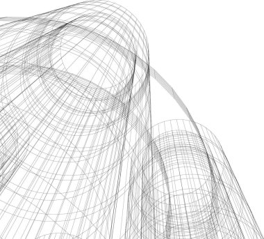 Mimari sanat konseptinde soyut çizgiler, minimum geometrik şekiller.