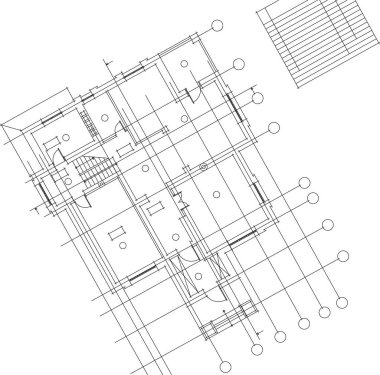 Mimari sanat konseptinde soyut çizgiler, minimum geometrik şekiller. 