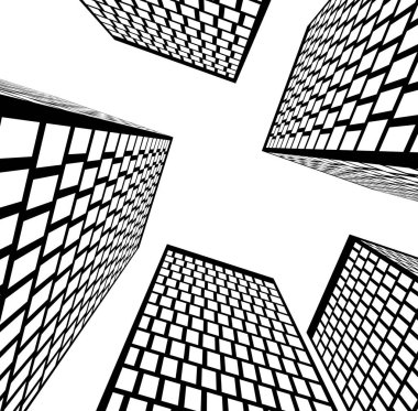 Mimari sanat konseptinde soyut çizgiler, minimum geometrik şekiller. 