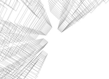 Mimari sanat konseptinde soyut çizgiler, minimum geometrik şekiller. 