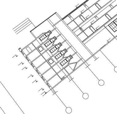 Mimari sanat konseptinde soyut çizgiler, minimum geometrik şekiller. 