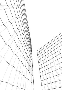 Mimari sanat konseptinde soyut çizgiler, minimum geometrik şekiller. 