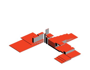 Mimari sanat konseptinde soyut çizgiler, minimum geometrik şekiller.