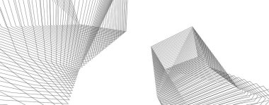 Mimari sanat konseptinde soyut çizgiler, minimum geometrik şekiller.