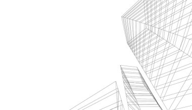 Mimari sanat konseptinde soyut çizgiler, minimum geometrik şekiller.