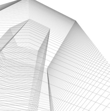 Mimari sanat konseptinde soyut çizgiler, minimum geometrik şekiller. 