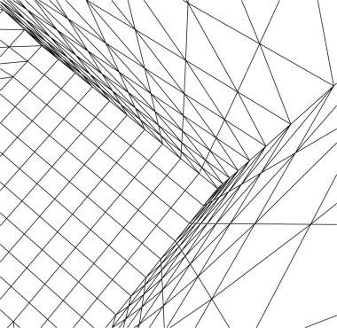 Mimari sanat konseptinde soyut çizgiler, minimum geometrik şekiller. 