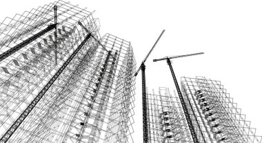 Mimari sanat konseptinde soyut çizgiler, minimum geometrik şekiller.