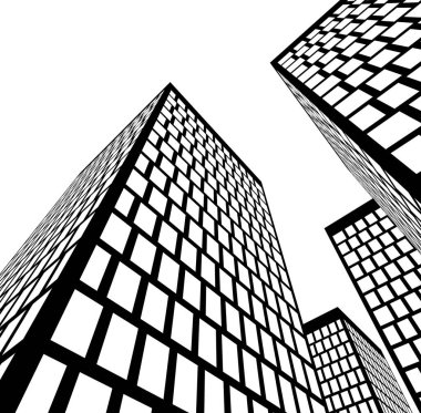 Mimari sanat konseptinde soyut çizgiler, minimum geometrik şekiller. 