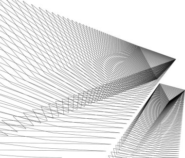 Mimari sanat konseptinde soyut çizgiler, minimum geometrik şekiller. 