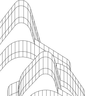 Mimari sanat konseptinde soyut çizgiler, minimum geometrik şekiller. 