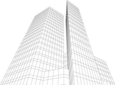 Mimari sanat konseptinde soyut çizgiler, minimum geometrik şekiller. 