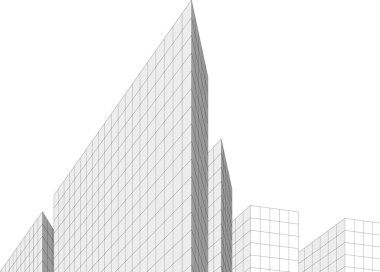 Mimari sanat konseptinde soyut çizgiler, minimum geometrik şekiller. 