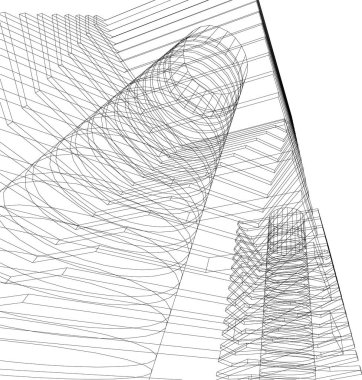 Mimari sanat konseptinde soyut çizgiler, minimum geometrik şekiller.