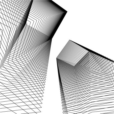 Mimari sanat konseptinde soyut çizgiler, minimum geometrik şekiller. 