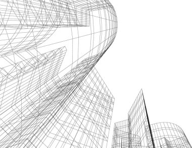 Mimari sanat konseptinde soyut çizgiler, minimum geometrik şekiller. 