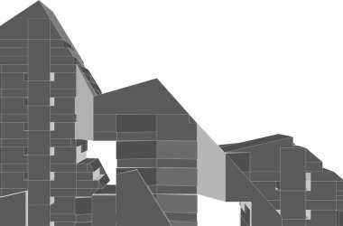 Mimari sanat konseptinde soyut çizgiler, minimum geometrik şekiller. 