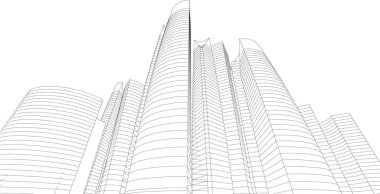 Mimari sanat konseptinde soyut çizgiler, minimum geometrik şekiller. 