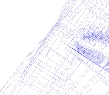 Mimari sanat konseptinde soyut çizgiler, minimum geometrik şekiller. 