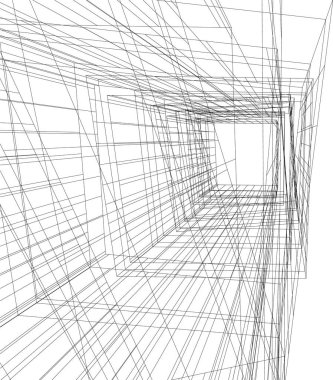 Mimari sanat konseptinde soyut çizgiler, minimum geometrik şekiller.