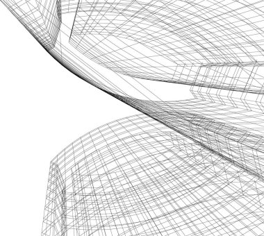 Mimari sanat konseptinde soyut çizgiler, minimum geometrik şekiller. 