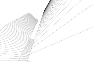 Mimari sanat konseptinde soyut çizgiler, minimum geometrik şekiller. 