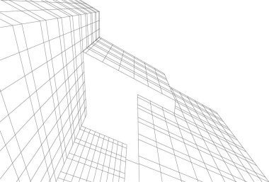 Mimari sanat konseptinde soyut çizgiler, minimum geometrik şekiller.