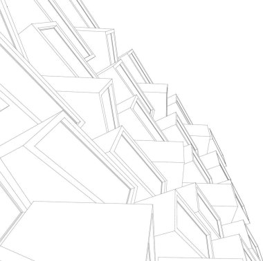 Mimari sanat konseptinde soyut çizgiler, minimum geometrik şekiller. 