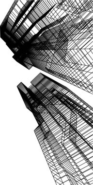 Mimari sanat konseptinde soyut çizgiler, minimum geometrik şekiller. 