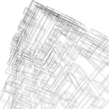 Mimari sanat konseptinde soyut çizgiler, minimum geometrik şekiller. 