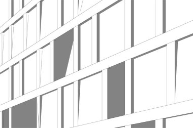 Mimari sanat konseptinde soyut çizgiler, minimum geometrik şekiller. 