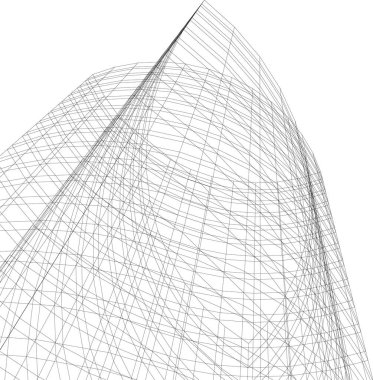 Mimari sanat konseptinde soyut çizgiler, minimum geometrik şekiller. 