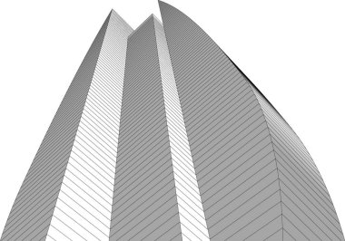 Mimari sanat konseptinde soyut çizgiler, minimum geometrik şekiller. 