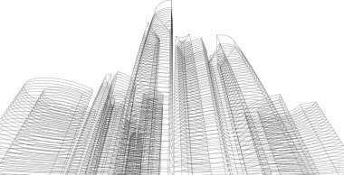 Mimari sanat konseptinde soyut çizgiler, minimum geometrik şekiller.