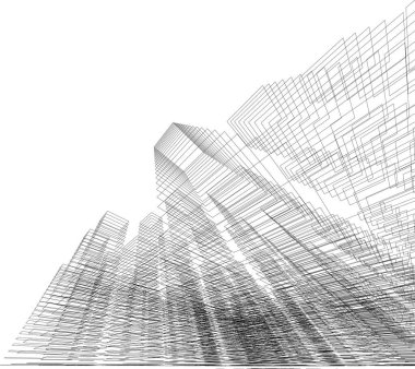 Mimari sanat konseptinde soyut çizgiler, minimum geometrik şekiller.