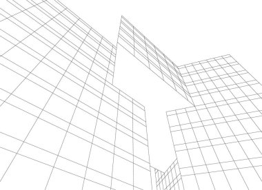 Mimari sanat konseptinde soyut çizgiler, minimum geometrik şekiller.